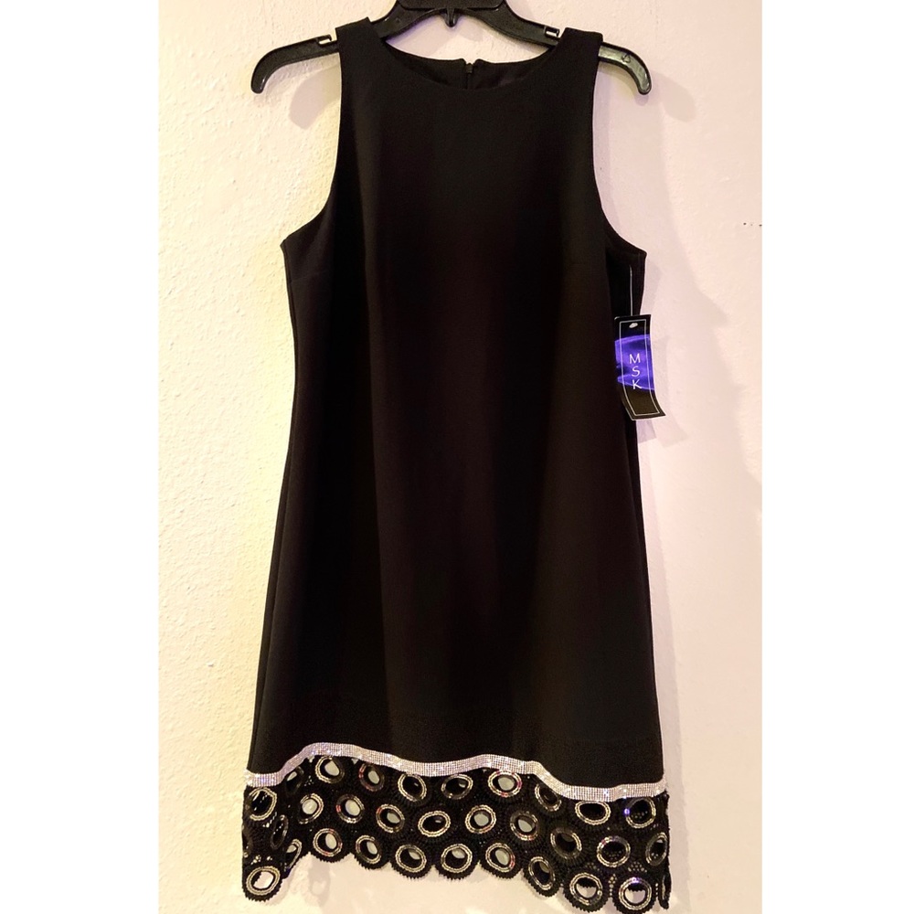 MSK black and silver dress sz S